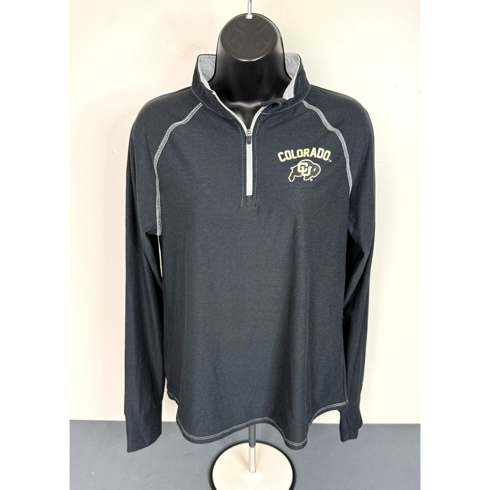Colosseum Women's Colorado Buffaloes Quarter Sleeve Pullover Top Gray Medium
